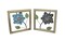 2 Piece Sculpted Metal Flowers Wall Hanging Set With Wooden Frames